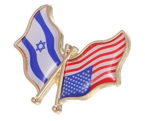 Didiseaon Broche Drapeau Israël-États-Unis en Alliage, Épinglette Commémorative Amitié, Pin'S Drapeau National, Accessoire Décoration Vêtements et Paquet, Présent Symbolique Patriotique