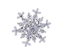 Didiseaon Broche Élégante en Laiton et Zircon Argenté de Flocon de Neige, Accessoire Délicat pour Décorer Vêtements Féminins, pour Occasions Spéciales