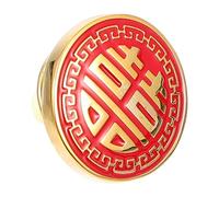 Didiseaon Broche en Cuivre Doré Style Chinois 1 Pièce Symbole Double Accessoire de Mariage pour Marié et Témoin pour Cérémonie et Tenue de Soirée