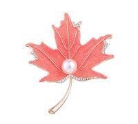 Didiseaon Broche Feuille D'érable, Épingle à Feuille, Rose, Alliage et Imitation, Femmes et Filles, Anniversaire et Noël
