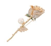 Didiseaon Broche Fleur Rose Perles pour Femme Accessoire de Vêtement de Fête et Danniversaire