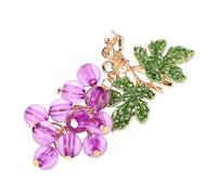 Didiseaon Broche Grappe de Raisin Élégante pour Femme Épingle Fantaisie Unique avec Cristaux Accessoire Polyvalent pour Pull Écharpe Chapeau et Sac à Dos