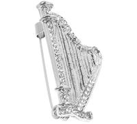 Didiseaon Broche Instrument Musical Harpiste en Alliage Cristal Épingle de Col Unisexe Accessoire Mode pour Robes et Costumes Taille Unique Usage Festif