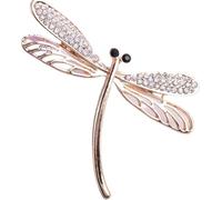 Didiseaon Broche Libellule en Alliage avec Cristaux, Solide et Résistante la Décoloration, Bijou Décoratif pour Femmes, Vie Quotidienne Occasions Spéciales