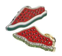 Didiseaon Broche Pastèque Émaillée Fruit 2 Pièces Design Estival Alliage Métal Et Cristaux Pin's Chic Femmes Et Filles Festivals Et Sorties Taille Moyenne