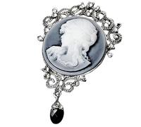 Didiseaon Broche Vintage Femme Portrait Damoiselle Métal Léger Épingle à Chapeau Décorative Présent Anniversaire Élégante Accessoire Mode Rétro