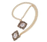 Didiseaon Broche Vintage Homme avec Chaîne Collier Alliage de Zinc et Imitation Épingle de Revers Élégante pour Cardigans Manteaux et Costumes