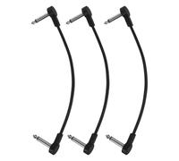 Didiseaon Câble patch mono pour pédale d'effet guitare (3 pièces), 16 | Connecteur coudé court 6,35 mm (1/4"), câble de patch pour pédale d'effets, câble pour pédalier de guitare