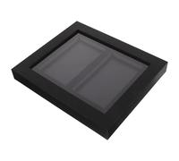 Didiseaon Cadre Mural Noir 2 Compartiments en Panneau de Fibres pour Vitrine de Cartes à Jouer, Solution Gain de Place Compatible Cartes de Jeu et Sport