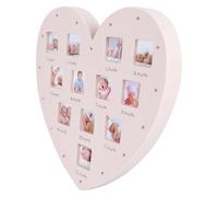 Didiseaon Cadre Photo Bébé pour Souvenir de Première Forme Cœur avec Lumière, Plastique et Verre Support 12 Photos Décoration Chambre