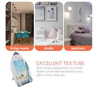 Didiseaon Cadre Photo Méditerranéen 15X15 CM en Bois Naturel Style Océan Motif Oiseau Marin et Phare Support Photo de Bureau Décoratif pour Maison et Bureau Décoration Intérieure Plage