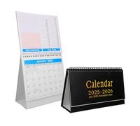 Didiseaon Calendrier De Bureau À Rabat 2 Pièces 2026 : Calendrier De Table Debout 2025-2026, Reliure À Double Spirale Avec Bloc-notes Pour Un Bureau Moderne Et La Planification Des
