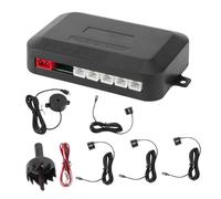 Didiseaon Capteur de Recul Voiture Système Radar 12v avec 4 Capteurs Abs Double CPU Alarme Sonore en Noir pour Stationnement et Manœuvres