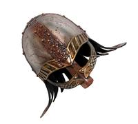 Didiseaon Casque Viking Médiéval Confortable en Plastique Renforcé, Accessoire Polyvalent Design Historique Détaillé avec Protège-nez Classique pour Fête Dansante pour Adultes