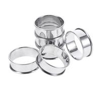 Didiseaon Cercles à Tartelettes Ronds 6 Cm en Acier Inoxydable Antiadhésifs, Moules à Pâtisserie Multifonctions pour Muffins Et Mousses, Kit 6 Pièces pour Cuisson Maison