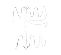 Didiseaon Chaîne de Cheville en Cristaux en Alliage Léger Argenté Pendentif Cœur pour Femmes, Bijoux de Jambe Élégants et Accessoires de Corps pour Bar et Danse