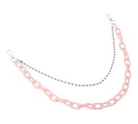 Didiseaon Chaîne de Taille pour Adulte en Métal Rose à Perles Rondes Géométriques, Style Punk Hip-hop, Chaîne de Taille Légère et Solide, pour Fêtes et Danse