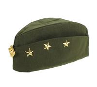Didiseaon Chapeau de Capitaine Militaire Casquette de Marin Russe en Toile Résistante Vert Armée Motif Épi de Blé Accessoire Cosplay et Fête pour Adultes Taille Unique Adaptable