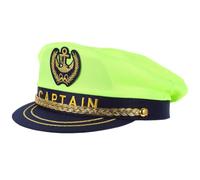 Didiseaon Chapeau de Capitaine Vert pour Adulte, Chapeau de Marin en Polyester Respirant, Taille Réglable 58cm, pour Fêtes et Cosplay Nautique