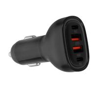 Didiseaon Chargeur USB Voiture 4 Ports 100 W Charge Rapide Éclairage LED Multicolore Adaptateur Allume-Cigare ABS Compact Compatible Smartphones et Ordinateurs Portables Protection