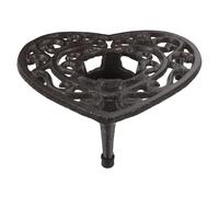 Didiseaon Chauffe-Théière en Fonte Cœur Ajouré avec Trépied Stable Support Porte-Bouilloire Vintage pour Thé et Café Chauffe-Pot Compact pour Boissons Chaudes Accessoire la Cuisine