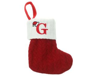 Didiseaon Chaussette de Noël Décorative en Maille, Lettre Classique Rouge | Décoration à Suspendre pour Sapin, Texture Douce et Confortable, Couleur Vive, Usage Fête et Cheminée