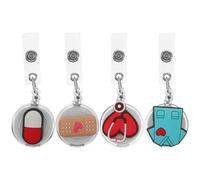 Didiseaon Clips D'identification Réutilisables en Acrylique et Alliage D'aluminium Lot de 4 Porte-badges Rétractables pour Ceinture et Paquet à Main, Usage Professionnel et Quotidien