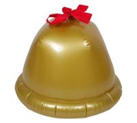 Didiseaon Cloche de Noël Gonflable Géante en Plastique avec Ruban Or | Décoration Extérieure Festive, Installation Facile et Rangement Simple, Usage Polyvalent pour Sapin et Jardin