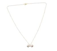 Didiseaon Collier Chaîne Inoxydable Doré avec Pendentif Haltère Style Punk Accessoire de Cou Résistant à Usure pour Femme Cadeau Original