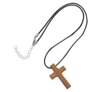 Didiseaon Collier Croix en Bois pour Homme et Femme - Pendentif Crucifix en Bois D’Olivier Naturel Bijou Religieux Léger et Hypoallergénique Accessoire pour Prières et Cérémonies