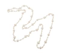 Didiseaon Collier De Perles Blanches Long Élégant En Alliage Léger Alternance De Tailles De Perles Pour Femme, Accessoire Polyvalent De Soirée Et Mariage Style Multi-tours