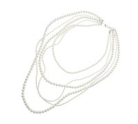 Didiseaon Collier Long Multicouche Perles de Verre pour Femmes Accessoire Mode Élégant et Chic pour Décoration de Cou et Clavicule Style Minimaliste et