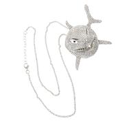 Didiseaon Collier Pendentif Requin Strass Vintage Métal Léger Femmes Soirée Fête Grand Modèle