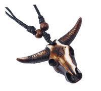 Didiseaon Collier Tête de Buffle en Résine Style Ethnique Décoration de Fête Léger et Doux Unisexe Sûr pour Peau