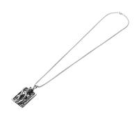 Didiseaon Collier Unisexe en Acier Inoxydable Argenté avec Pendentif Maléfique et Zircon, Style Gothique Hiphop Résistant Ternissement, Accessoire pour Halloween