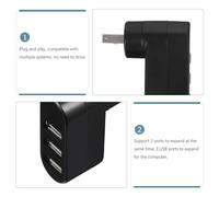 Didiseaon Concentrateur USB 2.0 à 3 Ports Rotatif 2 Pièces pour Ordinateur Portable Adaptateur De Câble USB Noir Et Blanc Extension pour Transmission De Données Et Chargement