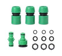 Didiseaon Connecteur de Tuyau Arrosage Plastique Résistant Kit Rapide Double Prise Vert Adaptateur Robinet Étanche pour Jardin et Irrigation Rallonge Robinet Eau