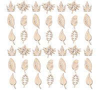 Didiseaon Copeaux de Bois de Feuilles Naturels 2 Paquets 100 Pièces pour Artisanat Décoration Loisirs Créatifs Fête Mariage Intérieur Plusieurs styles