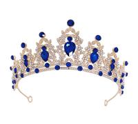 Didiseaon Couronne Dames Couronnes Et Diadèmes Couronne De Princesse Pour Les Filles Bijoux Mariage Diadème D'anniversaire Femmes Coiffe De Mariée Perruques Grises Pour Femmes Tiare Blue