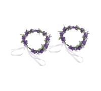 Didiseaon Couronne de Fleurs Lavande Artificielle 2 Pièces Bandeau Floral Violet Foncé pour Mariage Femme Adulte Accessoire Plage Cérémonie Élégant