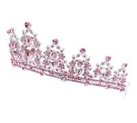 Didiseaon Couronne De Mariage Strass Cristal, Coiffe Élégante Pour Mariée | Alliage de Zinc et Détails en Strass, Rose Délicat, Effet Léger, pour Concours, Spectacle et Longues Boucles