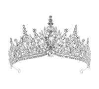 Didiseaon Couronne de Mariée Baroque en Alliage Argenté Décorée de Cristaux Légers, Accessoire de Tête Élégant pour Célébrations de Mariage et Moments Cérémoniels