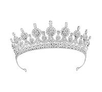 Didiseaon couronne de mariée coiffe en strass coiffe de mariée casque de mariage bandeau strass couronne princesse ne de princesse ne de ne de mariage alliage Silver