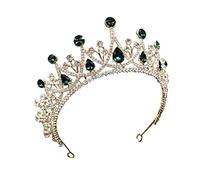 Didiseaon Couronne Ronde Casque Accessoires De Cheveux En Strass Couvre-chef En Strass Couronne De Princesse Mariée Tiare Bandeaux En Pour Femmes Bandeau Green Alliage