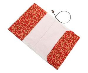 Didiseaon Couverture de Cahier en Tissu Rouge Motif Fleurs Dorées, Ajustable et Réutilisable pour Protéger les Bords des Livres et Cahiers, pour Bus et Espaces Publics