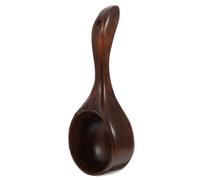 Didiseaon Cuillère Multifonction en Bois Marron Manche Court, Ustensile Cuisine Solide et Léger, Maison Supermarché, Matériau Synthétique Rond
