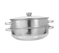 Didiseaon Cuiseur Vapeur Inox Double avec Poignées Double Oreille Marmite à Soupe Épaisse Multifonction pour Cuisson Vapeur et Mijotage Cadeau de Pendaison de Crémaillère Pratique