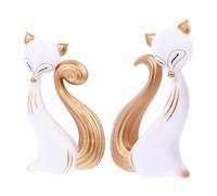 Didiseaon Décorations de Gâteau Non Comestibles 2 Pièces Set Renard Amour Doré pour Micro-Paysage Bureau Fête Saint-Valentin Décoration Créative pour Desserts et Présents Romantiques