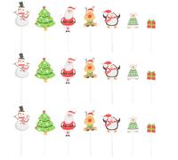 Didiseaon Décorations de Gâteaux Non Comestibles 70 Pièces Thème Noël Père Noël Renne et Sapin Accessoires de Fête pour Décoration de Desserts Choix de Desserts Festifs