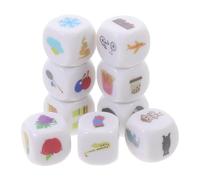 Didiseaon Dés d'Histoire pour Garçon et Filles Lot de 9 Accessoires Pédagogiques Colorés Stimule L'Imagination Jeux Intérieurs/Extérieurs Fournitures d'apprentissage des Langues